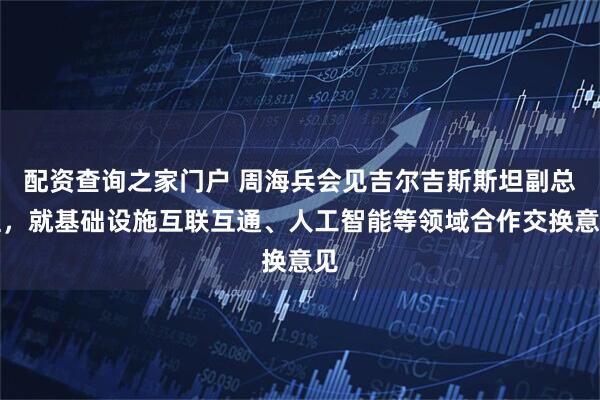 配资查询之家门户 周海兵会见吉尔吉斯斯坦副总理，就基础设施互联互通、人工智能等领域合作交换意见